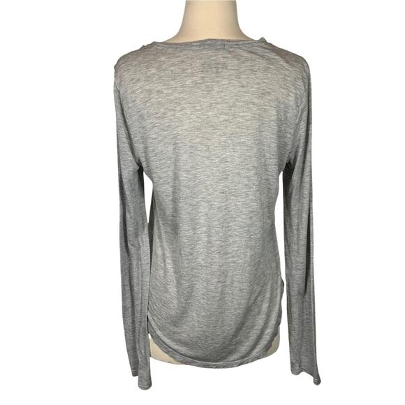 ATM Gray Long Sleeved Round Scoop Neck T-Shirt Basic Size Medium - Picture 4 of 7